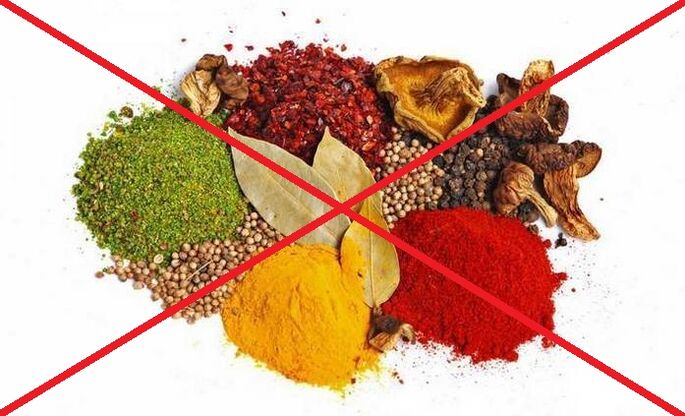 I gcás osteochondrosis ceirbheacsach, is gá úsáid blastanas spicy a sheachaint.